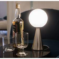 Fontana arte - lampada da comodino Bilia mini colore nichel